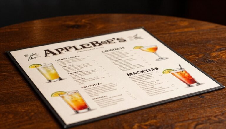 Applebee’s Drinks Menu