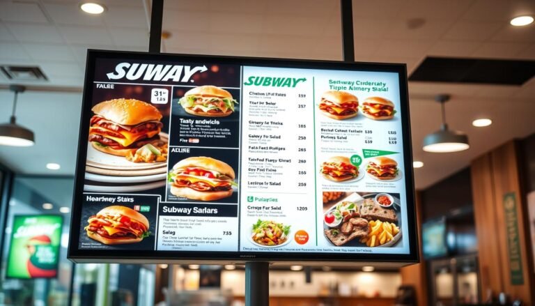 Subway Dinner menu