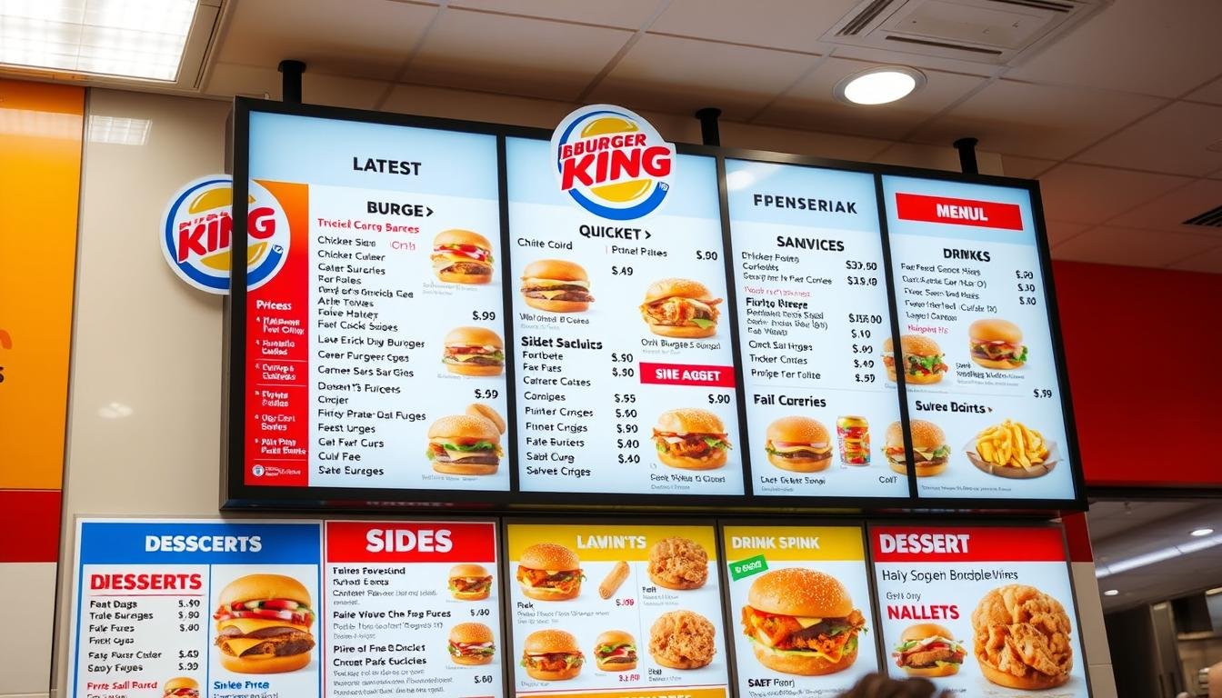 burger king menu with prices
